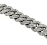 Load image into Gallery viewer, VS1 Pave Cuban Necklace 14K White Gold 63 CTW

