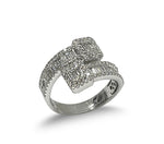 Load image into Gallery viewer, 14K White Gold Baguette Diamond Nail-Style Ring
