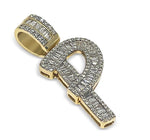 Load image into Gallery viewer, VS1 Baguette Letter "P" Diamond 14K Yellow Gold Pendant 2 CTW
