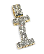 Load image into Gallery viewer, VS1 Custom Letter "I" Diamond 14K Yellow Gold Pendant 1.5 CTW
