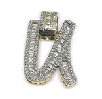 Load image into Gallery viewer, VS1 Custom Letter "U" Diamond 14K Yellow Gold Pendant 2 CTW
