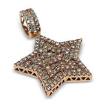 Load image into Gallery viewer, VS1 Custom Baguette Diamond Star 14K Rose Gold Pendant 2.1 CTW
